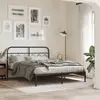 Image de vidaXL Cadre de lit métal sans matelas avec tête de lit noir 135x190cm