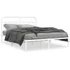 Image de vidaXL Cadre de lit métal sans matelas et tête de lit blanc 150x200 cm