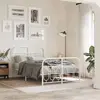Image de vidaXL Cadre de lit métal sans matelas et pied de lit blanc 120x200 cm