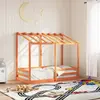 Image de vidaXL Lit pour enfants sans matelas cire marron 80x160 cm pin massif