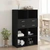 Image de vidaXL Buffet haut 80x42,5x124 cm Noir