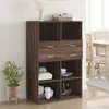 Image de vidaXL Buffet haut chêne marron 80x42,5x124 cm