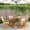 Image de vidaXL Ensemble de jardin acacia - Blanc crème