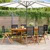 Image de vidaXL Ensemble à manger de jardin 7 pcs - Noir