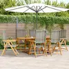 Image de vidaXL Ensemble à manger de jardin 7 pcs gris