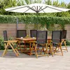 Image de VIDAXL Ensemble à manger 7 pcs noir rotin bois
