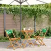 Image de vidaXL Ensemble de Bistro 3 pcs - Motif Feuilles - Bois Massif