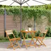 Image de vidaXL Ensemble de bistro 3 pcs - Beige polypropylène et bois massif