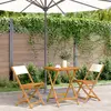 Image de vidaXL Ensemble de bistro 3 pcs - Blanc Crème
