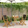 Image de vidaXL Ensemble de bistro 3 pcs - Noir polypropylène bois massif