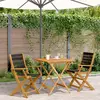 Image de vidaXL Ensemble bistro - Polypropylène et bois - Noir - 3 pcs