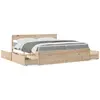 Image de vidaXL Lit avec tiroirs et matelas 200x200 cm bois massif de pin