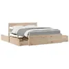 Image de vidaXL Lit avec tiroirs et matelas 140x200 cm bois massif de pin