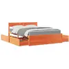Image de vidaXL Lit avec tiroirs/matelas cire marron 140x200 cm bois massif pin