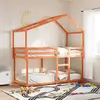 Image de vidaXL Lit superposé sans matelas cire marron 90x190 cm pin massif