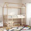 Image de vidaXL Lit superposé avec échelle et toit sans matelas 90x190 cm