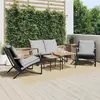 Image de vidaXL Ensemble de meubles de balcon 5 pcs - Noir acier