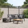 Image de vidaXL Salon de jardin 4 pcs avec coussins aluminium - Noir