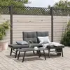 Image de VidaXL Ensemble de bancs de jardin 3 pcs - Noir