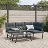 Image de vidaXL Ensemble de bancs de jardin 3 pcs - Noir