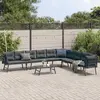 Image de VIDAXL Ensemble bancs jardin 5 pcs - Coussins noirs