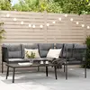 Image de vidaXL Ensemble canapés jardin Noir - Acier Textilène