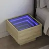Image de vidaXL Table de chevet LED Infini - Chêne sonoma