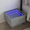Image de vidaXL Table de Chevet avec LED Infini - Gris Béton