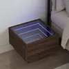 Image de VIDAXL Table de Chevet LED Chêne Marron