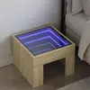Image de vidaXL Table de chevet LED infini - Chêne sonoma - 40 x 40 x 30 cm