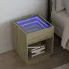 Image de VIDAXL Table de Chevet LED Chêne Sonoma