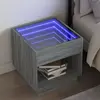 Image de VIDAXL Table de chevet avec LED - Sonoma gris 50x50x50 cm