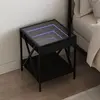 Image de VIDAXL Table de chevet LED - Noir
