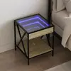 Image de vidaXL Table de Chevet - 40x40x49 cm, Chêne Sonoma