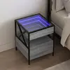 Image de vidaXL Table de chevet avec LED - Sonoma gris