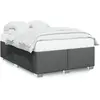 Image de vidaXL Cadre de lit sans matelas gris foncé 140x190 cm tissu