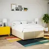 Image de vidaXL Cadre de lit sans matelas crème 160x200 cm tissu