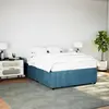 Image de vidaXL Cadre de lit sans matelas bleu 140x200 cm velours