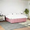 Image de vidaXL Cadre de lit sans matelas rose 200x200 cm velours