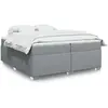 Image de vidaXL Sommier à lattes de lit avec matelas Gris clair 200x200cm Tissu