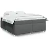 Image de vidaXL Sommier à lattes de lit avec matelas Gris foncé 200x200cm Tissu