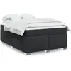 Image de vidaXL Sommier à lattes de lit avec matelas Noir 140x190 cm Similicuir