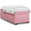 Image de vidaXL Sommier à lattes de lit avec matelas Rose 90x200 cm Velours