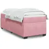 Image de vidaXL Sommier à lattes de lit avec matelas Rose 100x200 cm Velours
