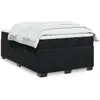 Image de vidaXL Sommier à lattes de lit avec matelas Noir 120x200 cm Velours