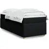 Image de vidaXL Sommier à lattes de lit avec matelas Noir 90x200 cm Tissu
