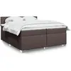 Image de vidaXL Sommier à lattes de lit avec matelas Marron foncé 200x200 cm