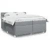Image de vidaXL Sommier à lattes de lit avec matelas Gris clair 200x200cm Tissu