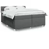 Image de vidaXL Sommier à lattes de lit avec matelas Gris foncé 200x200cm Tissu