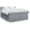 Image de vidaXL Sommier à lattes de lit avec matelas Gris clair 200x200cm Tissu